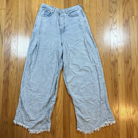 We The Free People Women's Size 29 Light Blue Old West Slouchy High Rise Jeans - Picture 1 of 16